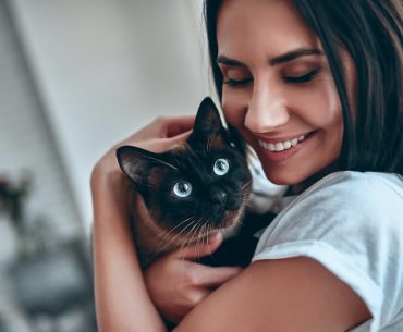 woman with cat